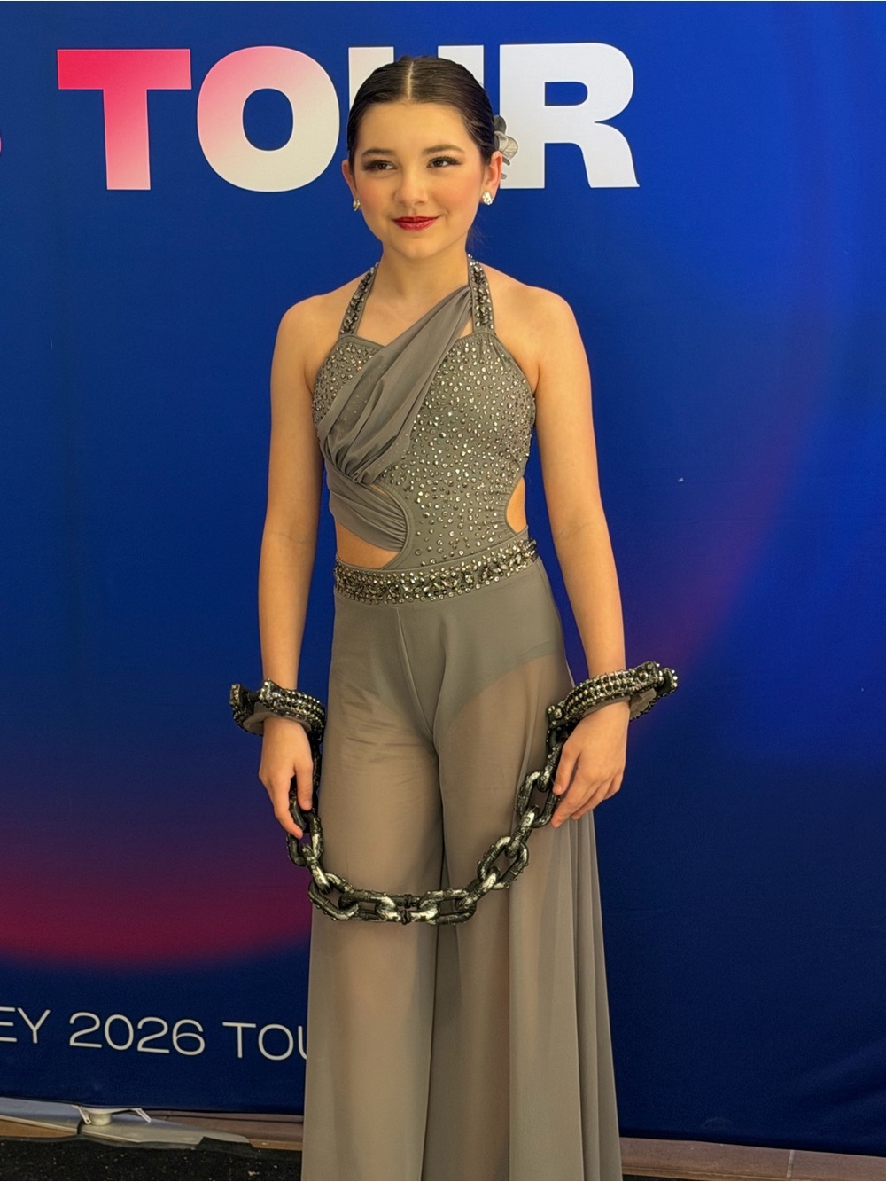 Gray Embellished Dance Costume - Lyrical/Contemporary